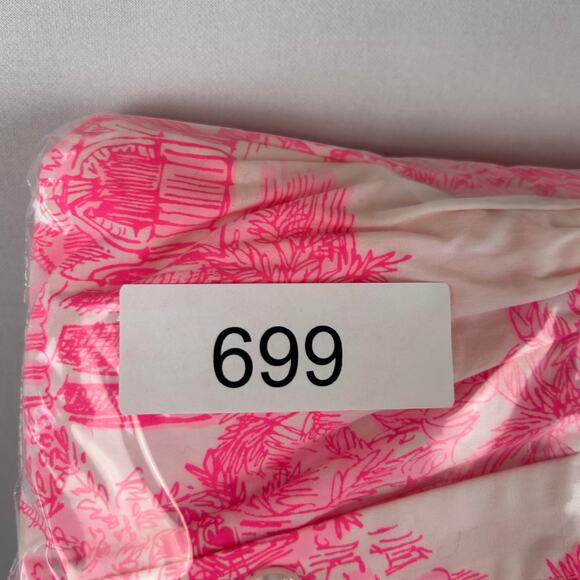 Lilly Pulitzer Amrita 3/4 Sleeve Dress Belted Pink/White 015910 Women's Size 4 - Picture 13 of 13